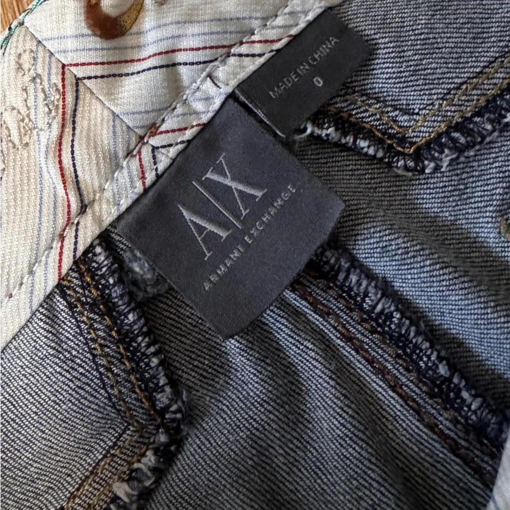 Armani Exchange Vintage Dark Blue Straight Leg Jeans w/‎ studs size 0
